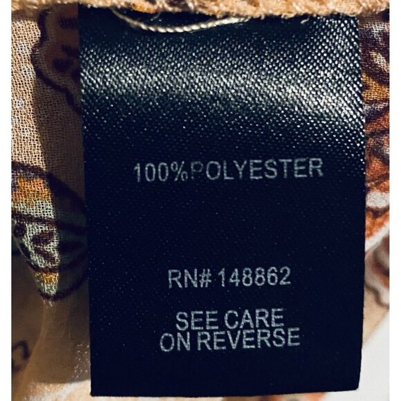 Torrid Top Womens 1X Orange Floral Chiffon Babydoll Sheer Hi Low Hem Boho - Picture 7 of 9